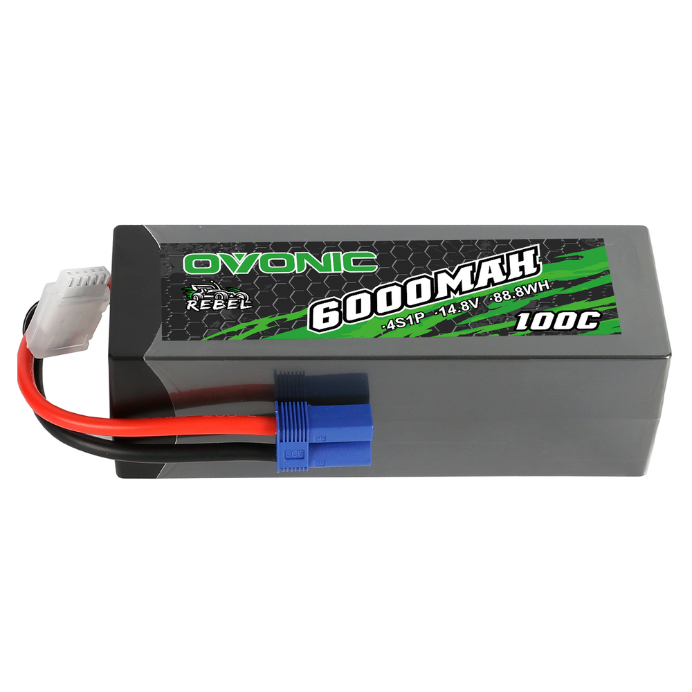 Ovonic Rebel 100C 4S 6000mAh 14.8V Hardcase#32 LiPo Battery For Arrma Outcast Kraton 8S Truck -  EC5 Plug