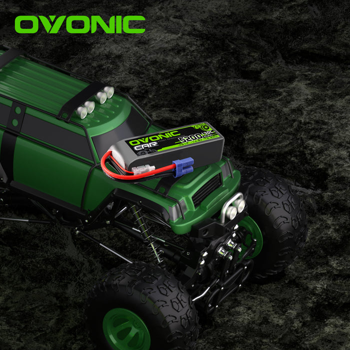 2× OVONIC 4S Lipo Battery 5200mAh 130C 14.8V RC Lipo Battery with EC5 Plug for RC 1/10 1/8 Vehicles Car RC Truck
