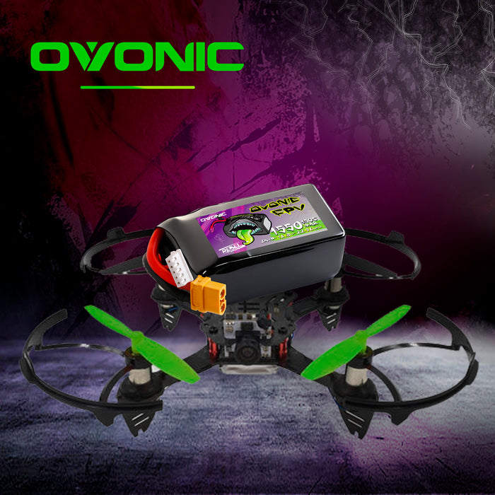 2x Ovonic Rebel 4S 1550mAh 150C LiPo Battery w/XT60 for 5" FPV Racing & Freestyle - Ovonicshop