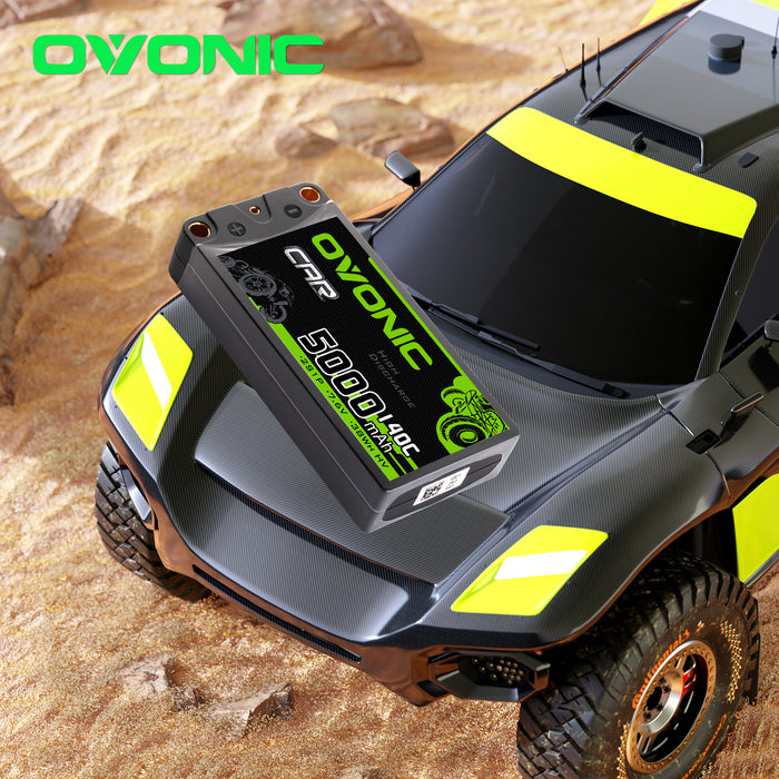 Ovonic 2S 5000mAh 140C 7.6V Hardcase LiHV Battery with 5.0mm Bullet to T/Deans Plug