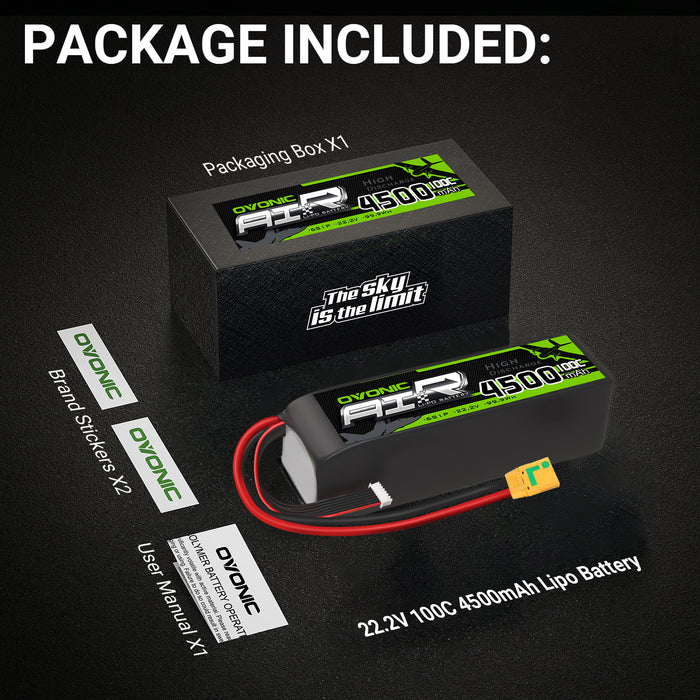 (Pre-Sale)Ovonic 100C 22.2V 6S 4500mAh  LiPo Battery for X Class - XT90 Plug