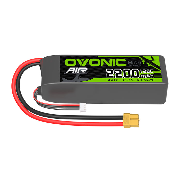 Ovonic 120C 3S 2200mAh 11.1V LiPo XT60 Plug Battery with D15 Dual 1.2A 1-3S LiPo Charger