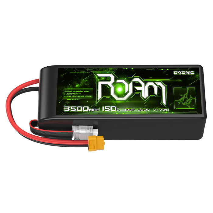 Ovonic Roam Series 6S Lipo Battery 3500mAh 6S1P 150C 22.2V Long Range Lipo Battery with XT60 Plug for 6-8 Inch Long Range X-Class 6S HD Cinelifter - Ovonicshop