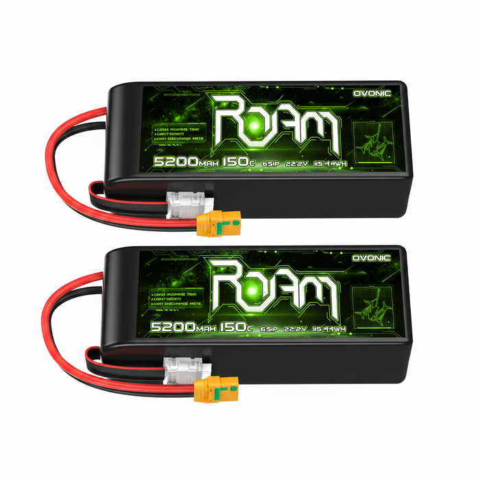 Ovonic Roam Series 5200mAh 6S1P 150C 22.2V Long Range Lipo Battery with XT90-S Anti Spark Plug for 7-10 inch Long Range Drone 6S HD Cinelifter Multirotor X-Class - Ovonicshop