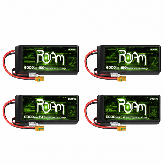 Ovonic Roam Series 6S Lipo Battery 6000mAh 6S1P 150C 22.2V Long Range Lipo Battery with XT90-S Anti Spark Plug for 7-10 inch Cinelifter Multirotor X-Class Long Range FPV Drone - Ovonicshop