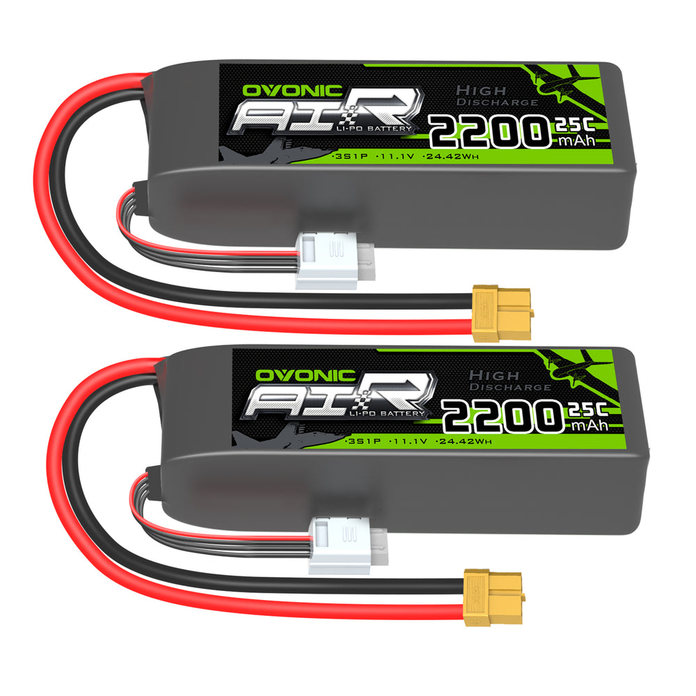 OVONIC 2200mAh 11.1V 3S 25C Battery with XT60 Connector for RC Boat Airplane Heli