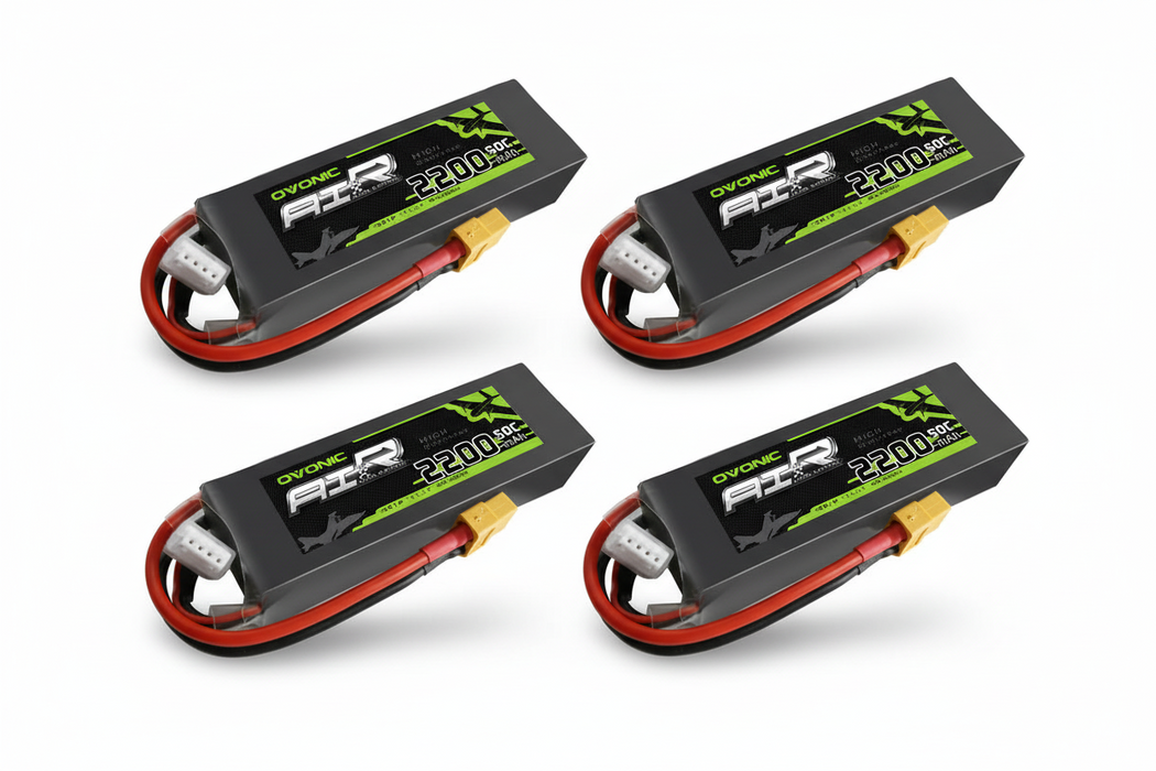 2x Ovonic 50C 11.1V 2200mAh 3S LiPo Battery Pack with XT60 for Quad RC Airplane Heli Crawler - Ovonicshop