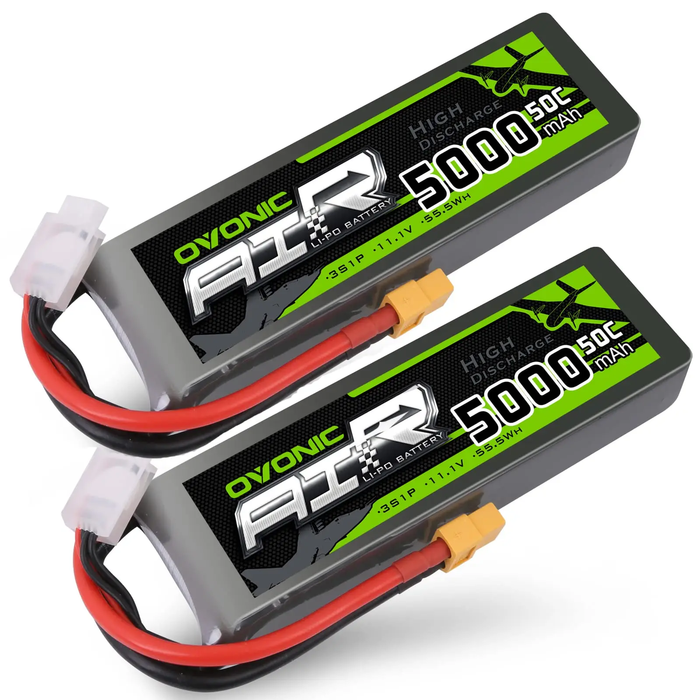 OVONIC 50C 11.1V 3S 5000mAh LiPo Battery with XT60 & Trx Plug for Slash/E-Revo/UDR/X-Maxx - Ovonicshop