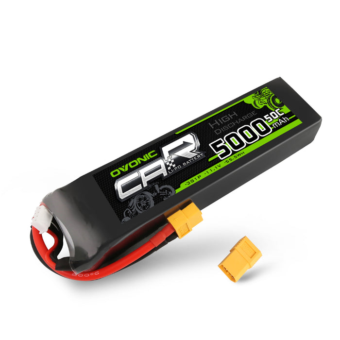 OVONIC 50C 11.1V 3S 5000mAh LiPo Battery with XT60 & Trx Plug for Slash/E-Revo/UDR/X-Maxx - Ovonicshop
