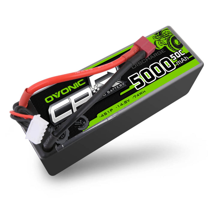 OVONIC 14.8V 5000mAh 4S 50C Hardcase LiPo Battery Pack with T Plug for 1/8 Buggy - Ovonicshop
