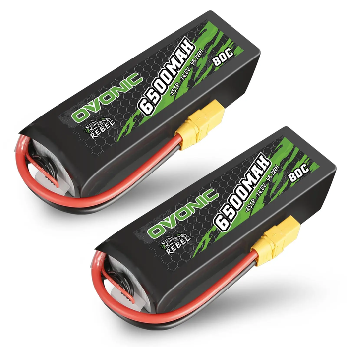 Ovonic Rebel 80C 6500mAh 4S 14.8V Lipo Battery for RC Car Truck ARRMA 4S 8S - XT90 Plug - Ovonicshop