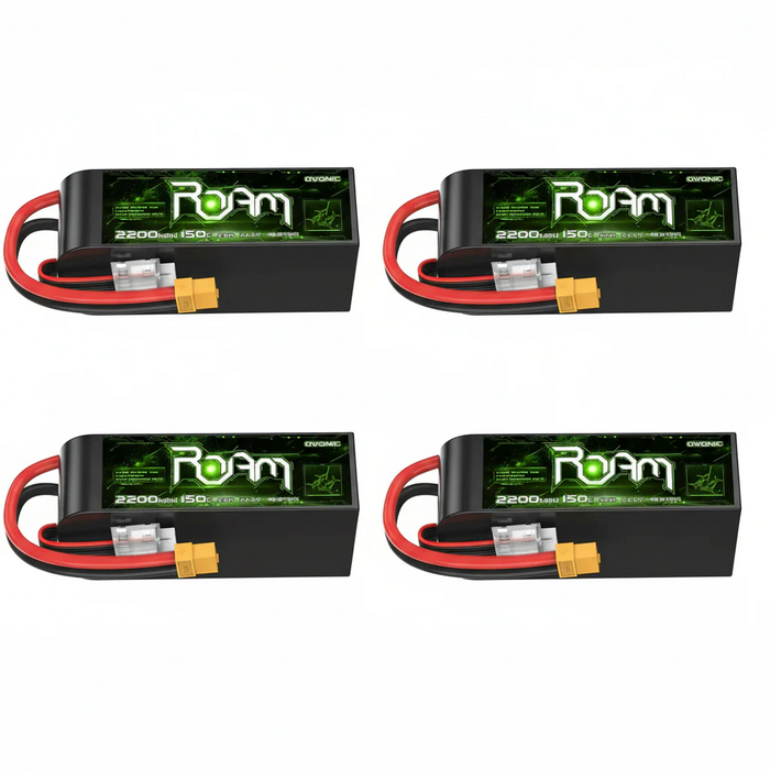 Ovonic Roam Series 6S Lipo Battery 2200mAh 6S1P 150C 22.2V Long Range Lipo Battery with XT60 Plug for 6-7 Inch Long Range 6s HD Cinelifter FPV Quad - Ovonicshop