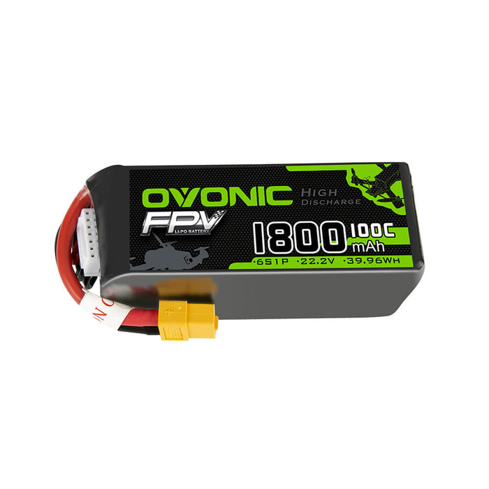 Ovonic 100C 6S 1800mAh 22.2V LiPo Battery for FPV - XT60 Plug - Ovonicshop