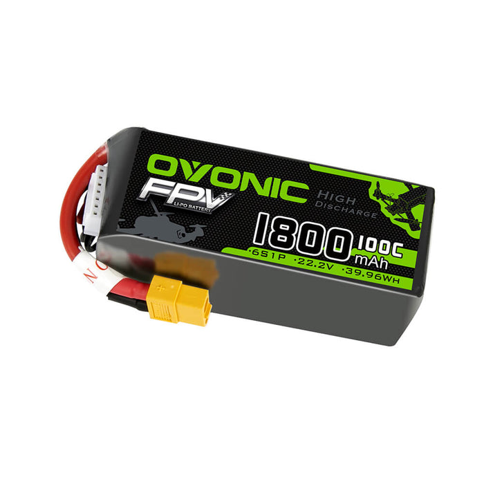 Ovonic 100C 6S 1800mAh 22.2V LiPo Battery for FPV - XT60 Plug - Ovonicshop