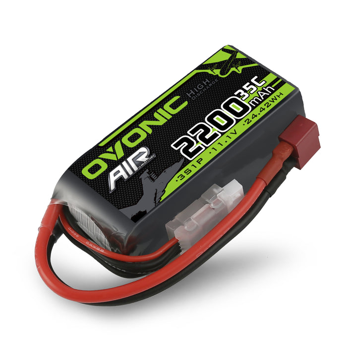 Ovonic 3S 2200mAh 35C 11.1V Short LiPo Battery Pack for Air Heli Drone - T Plug
