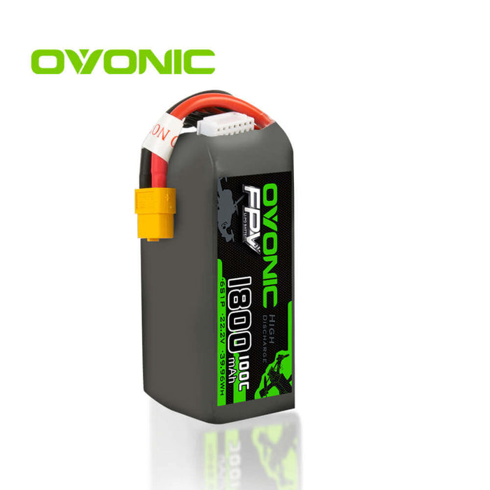 Ovonic 100C 6S 1800mAh 22.2V LiPo Battery for FPV - XT60 Plug - Ovonicshop