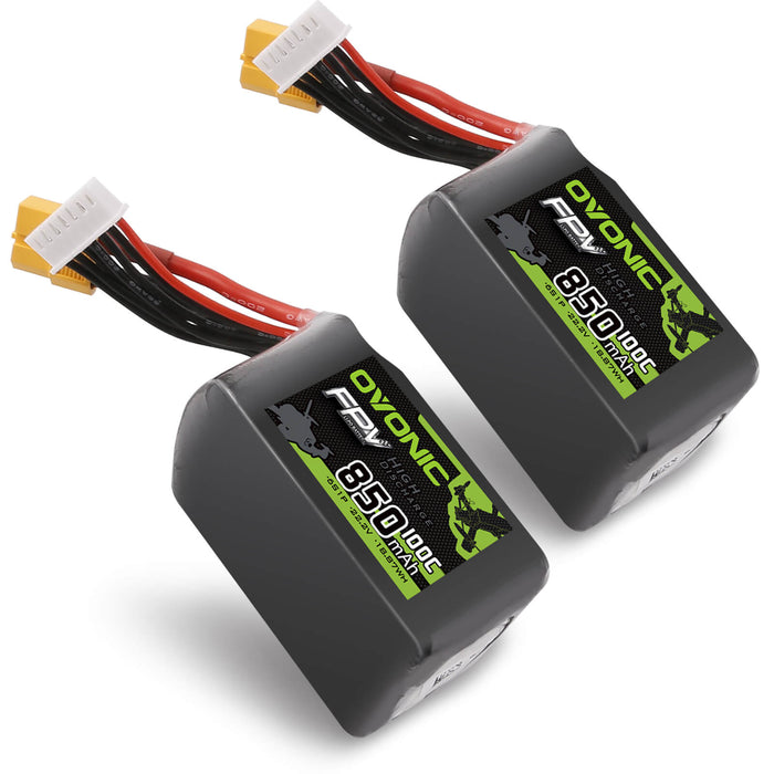 Ovonic 100C 22.2V 6S 850mAh XT60 LiPo Battery for Cinewhoops