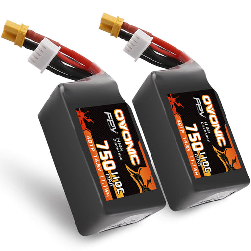 Ovonic 110C 14.8V 4S 750mAh LiPo Battery for FPV - XT30 Plug - Ovonicshop