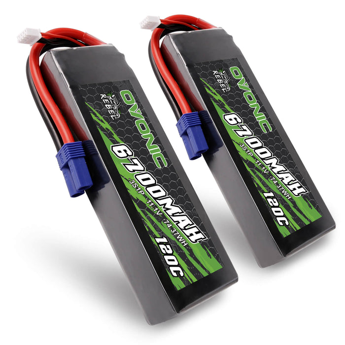 Ovonic 120C 11.1V 3S 6700mAh LiPo Battery for ARRMA Car - EC5 Plug