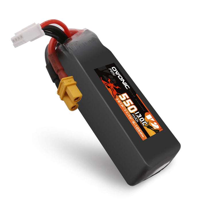 Ovonic 130C 11.1V 3S 550mAh LiPo Battery for FPV - XT30 Plug