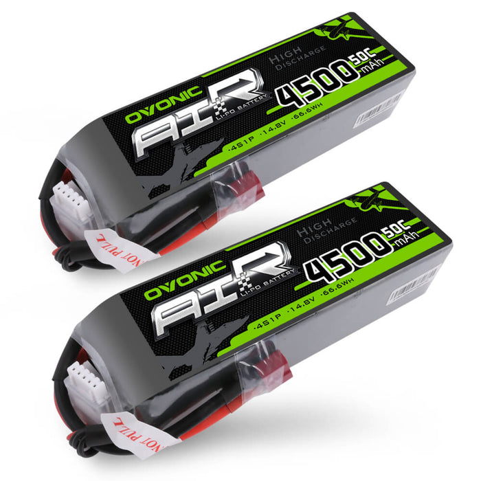 Ovonic 50C 14.8V 4S 4500mAh LiPo Battery Pack with T plug for 1/8 RC Car - Ovonicshop