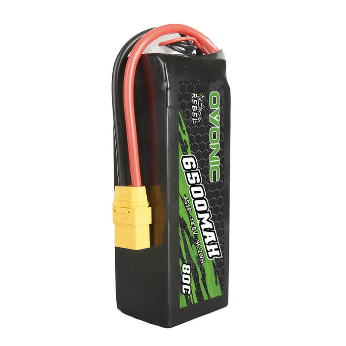 Ovonic Rebel 80C 6500mAh 4S 14.8V Lipo Battery for RC Car Truck ARRMA 4S 8S - XT90 Plug - Ovonicshop